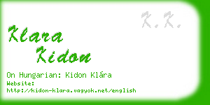 klara kidon business card